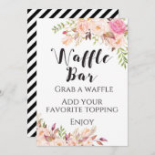 Bohoフローラワッフルバーサイン5 x 7インチサイズ 招待状 (正面/裏面)