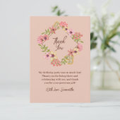 Bohoフローラ写真甘い16 Sixen Botanical Pink サンキューカード (スタンド正面)