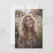 Bohoフローラ写真甘い16 Sixen Botanical Pink サンキューカード (裏面)