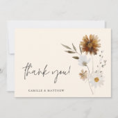 Bohoフローラ写真結婚のサンキューカード サンキューカード (正面)
