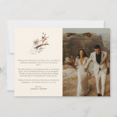 Bohoフローラ写真結婚のサンキューカード サンキューカード (裏面)