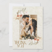 Bohoフローラ写真結婚のサンキューカード サンキューカード (正面)