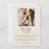 Bohoフローラ写真結婚のサンキューカード サンキューカード (裏面)