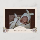 Bohoフローラ写真誕生発表葉書 案内ポストカード (正面)