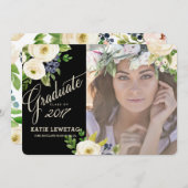 BOHOフローラ卒業発表、パーティー招待状 招待状 (正面/裏面)