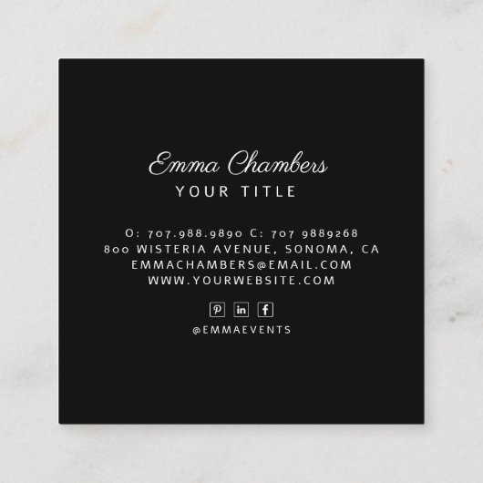 Bohoフローラ名刺 スクエア名刺 (裏面)