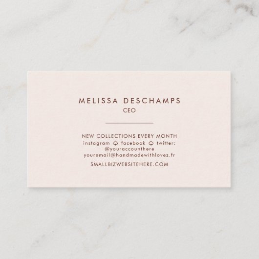 Bohoフローラ名刺 名刺 (裏面)