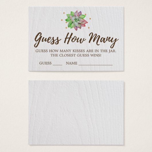 Bohoフローラ多肉的な推測キスカードの数 (正面&裏面)