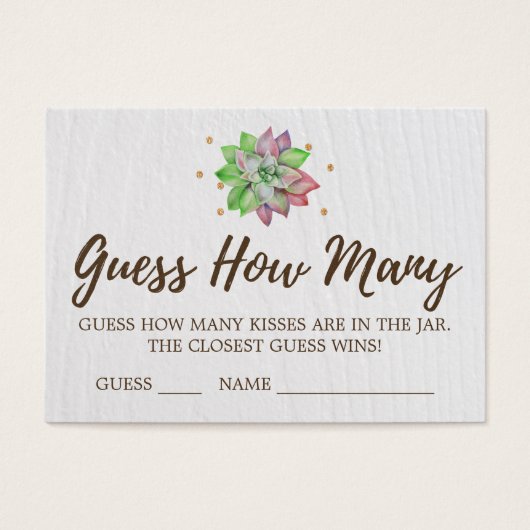 Bohoフローラ多肉的な推測キスカードの数 (正面)