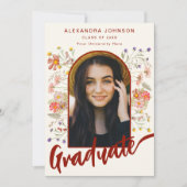 Bohoフローラ大学院写真スクリプト卒業パーティー 招待状 (正面)