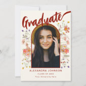 Bohoフローラ大学院写真スクリプト卒業パーティー 招待状 (正面)