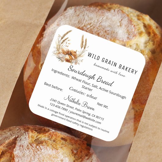 Bohoフローラ小麦原料粉パンコテージ法食品 スクエアシール