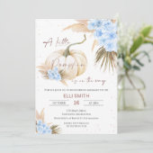 Bohoフローラ少年リトルカボチャ赤ちゃんシャワー 招待状 (スタンド正面)