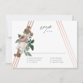 Bohoフローラ幾何学的ウェディングRSVPカード 招待状 (正面)