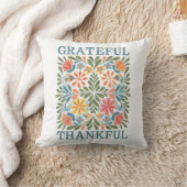 Bohoフローラ引用文「感謝の感謝」 クッション (ブランケット)