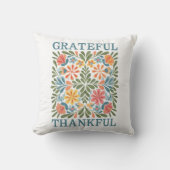 Bohoフローラ引用文「感謝の感謝」 クッション (正面)