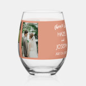 Bohoフローラ応援を愛パーソナライズされたの結婚 ステムなしワイングラス (右)