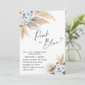 Bohoフローラ性別パーティーの表示 招待状 (スタンド正面)