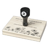 Bohoフローラ手描きデイジーと野生の花 ラバースタンプ (スタンプ)