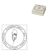 Bohoフローラ手描きユリカスタムゴム印 ラバースタンプ (押印)