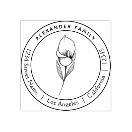 Bohoフローラ手描きユリカスタムゴム印 ラバースタンプ