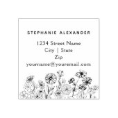 Bohoフローラ手描き花カスタム咲き ラバースタンプ (インプリント)