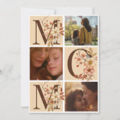 Bohoフローラ手紙mom 3枚の写真母の日 シーズンカード (正面)