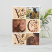 Bohoフローラ手紙mom 3枚の写真母の日 シーズンカード (スタンド正面)