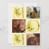 Bohoフローラ手紙mom 3枚の写真母の日 シーズンカード (正面)