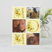 Bohoフローラ手紙mom 3枚の写真母の日 シーズンカード (スタンド正面)