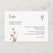 Bohoフローラ挿入カード – ミニマリスト情報カード エンクロージャーカード (正面)