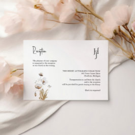 Bohoフローラ挿入カード – ミニマリスト情報カード エンクロージャーカード