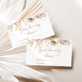 Bohoフローラ数のキスブライダルゲーム エンクロージャーカード