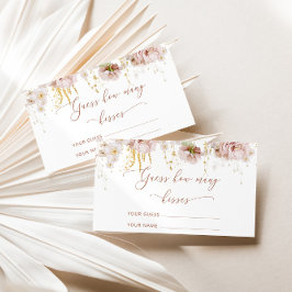 Bohoフローラ数のキスブライダルゲーム エンクロージャーカード