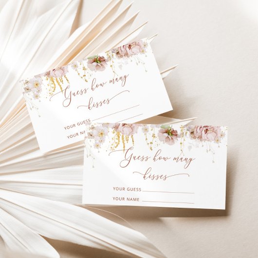 Bohoフローラ数のキスブライダルゲーム エンクロージャーカード