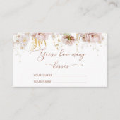 Bohoフローラ数のキスブライダルゲーム エンクロージャーカード (正面)