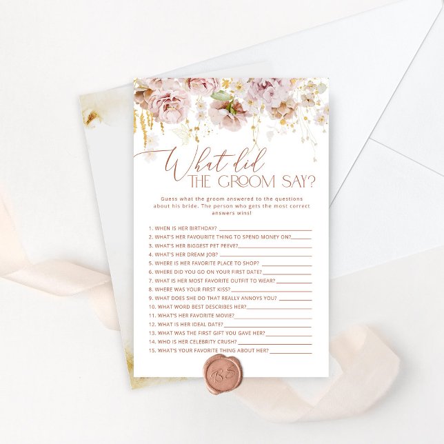 Bohoフローラ新郎は何と言ったブライダルゲーム (クリエイターアップロード済み)