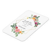 Bohoフローラ植物結婚式の日付を保存 マグネット (左側)