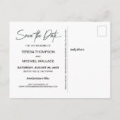 Bohoフローラ水の色モダン日付を保存スクリプト 案内ポストカード (裏面)