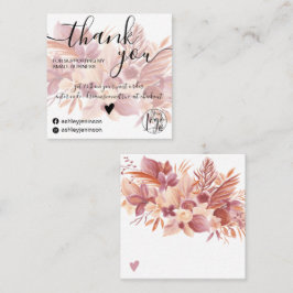 Bohoフローラ水ガーリー色の感謝してい順 スクエア名刺