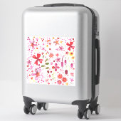 Bohoフローラ水彩カラフル シール (スーツケース)