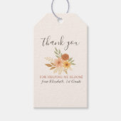 Bohoフローラ水彩先生有難う ギフトタグ (正面)