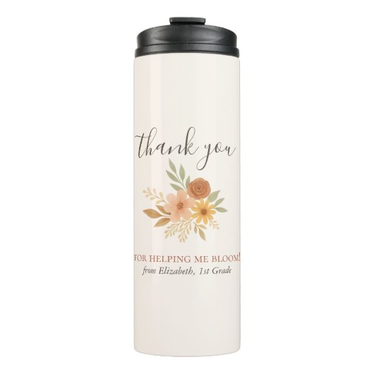 Bohoフローラ水彩先生有難う タンブラー (正面)