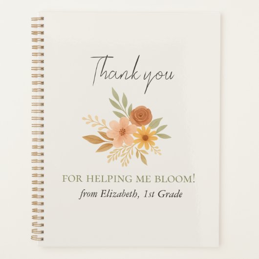 Bohoフローラ水彩先生有難う プランナー手帳 (正面)