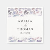 Bohoフローラ水彩模様結婚の スタンダードカクテルナプキン (正面)