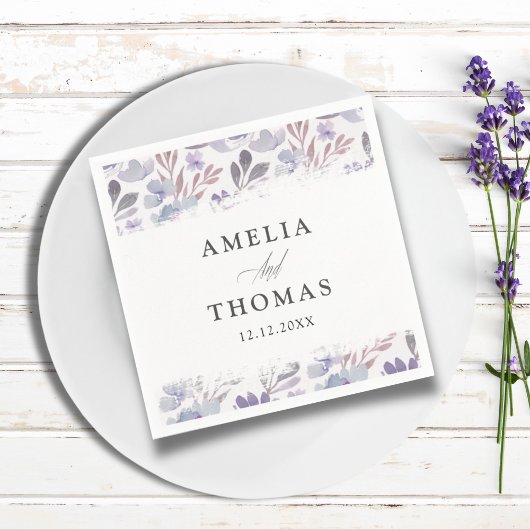 Bohoフローラ水彩模様結婚の スタンダードカクテルナプキン