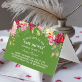 Bohoフローラ水彩赤男女兼用ちゃんシャワー