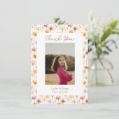 Bohoフローラ水彩野草卒業 サンキューカード (スタンド正面)