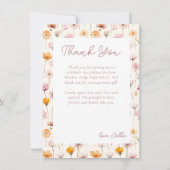 Bohoフローラ水彩野草卒業 サンキューカード (裏面)