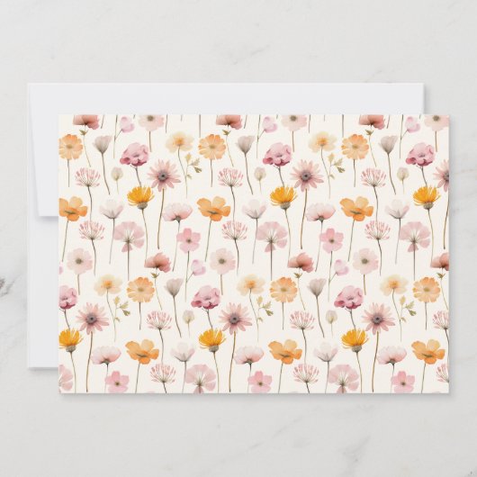 Bohoフローラ水彩野草卒業 案内状 (裏面)